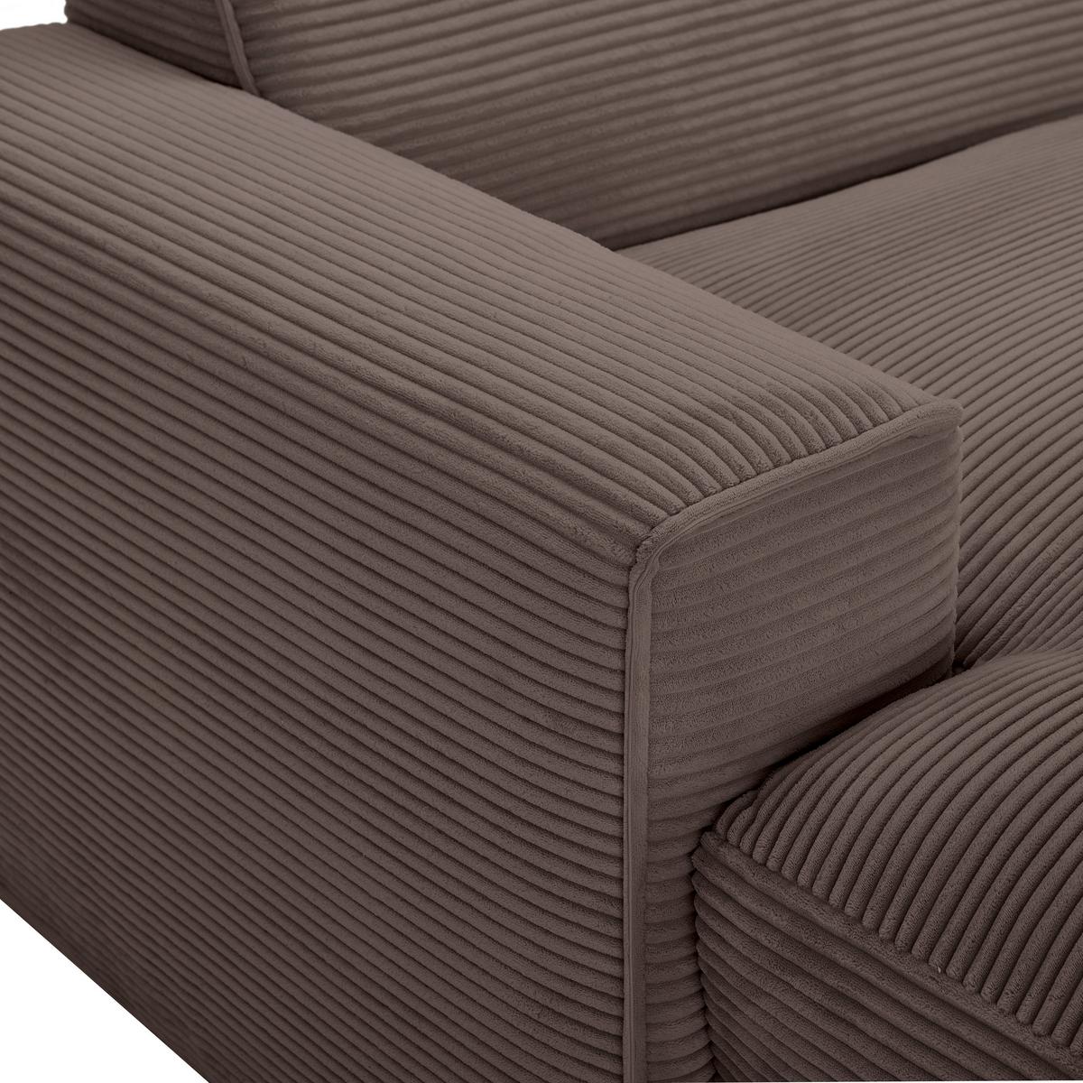 Ecksofa Pearl - Schwarz/Mokka, Design, Textil (303/196cm) - Livetastic