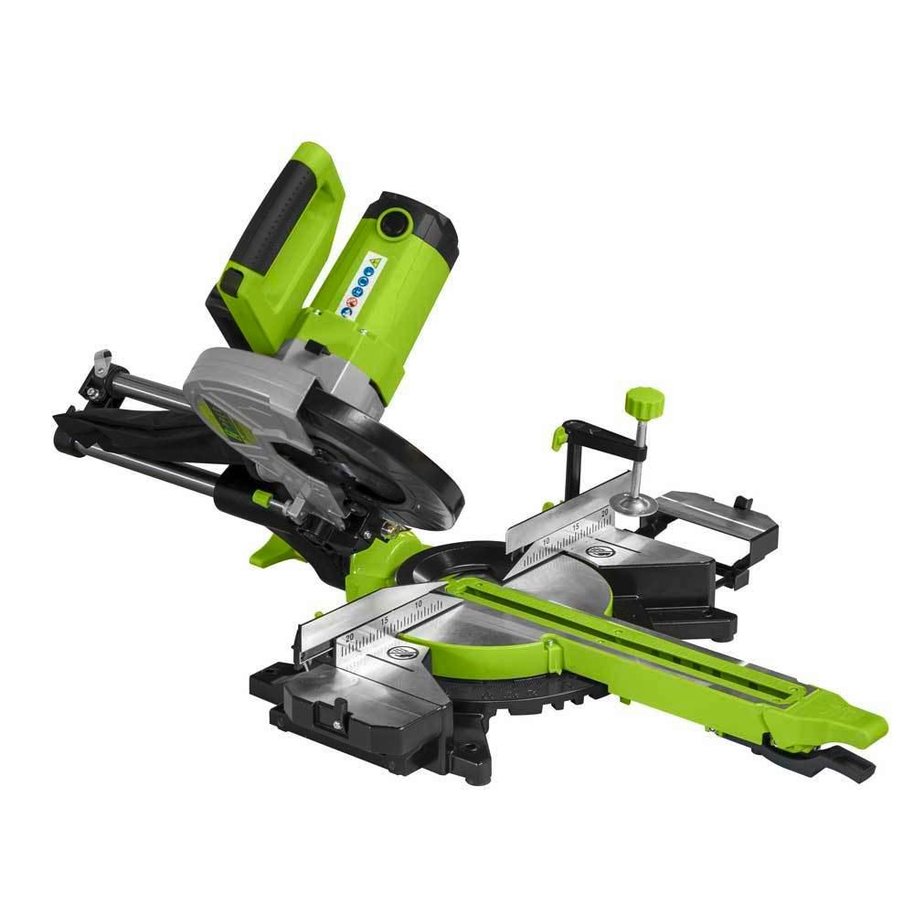 Kappsäge Zi-kgs255ds Metall Mit Arbeitslaser 230 V, 2000 W - Grün, Basics, Metall (78/450/58,5cm) - Zipper