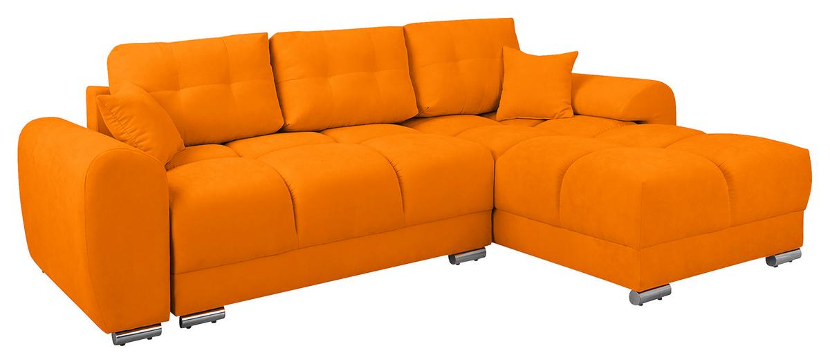 Ecksofa Azzuro Gelb S: 256x175 cm - Gelb/Silberfarben, Design, Textil (256/175cm) - Livetastic