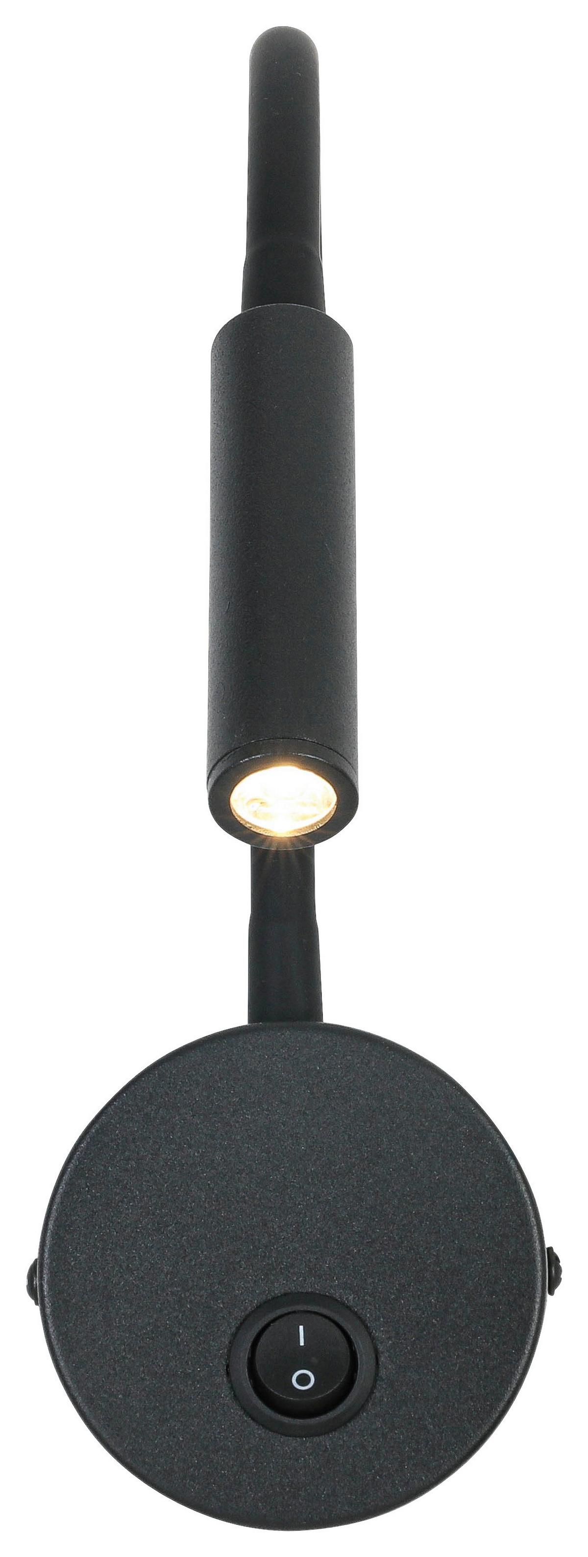 NÁSTENNÉ LED SVIETIDLO HUOIM - čierna, Konventionell, kov/plast (3/8/46cm) - Mömax