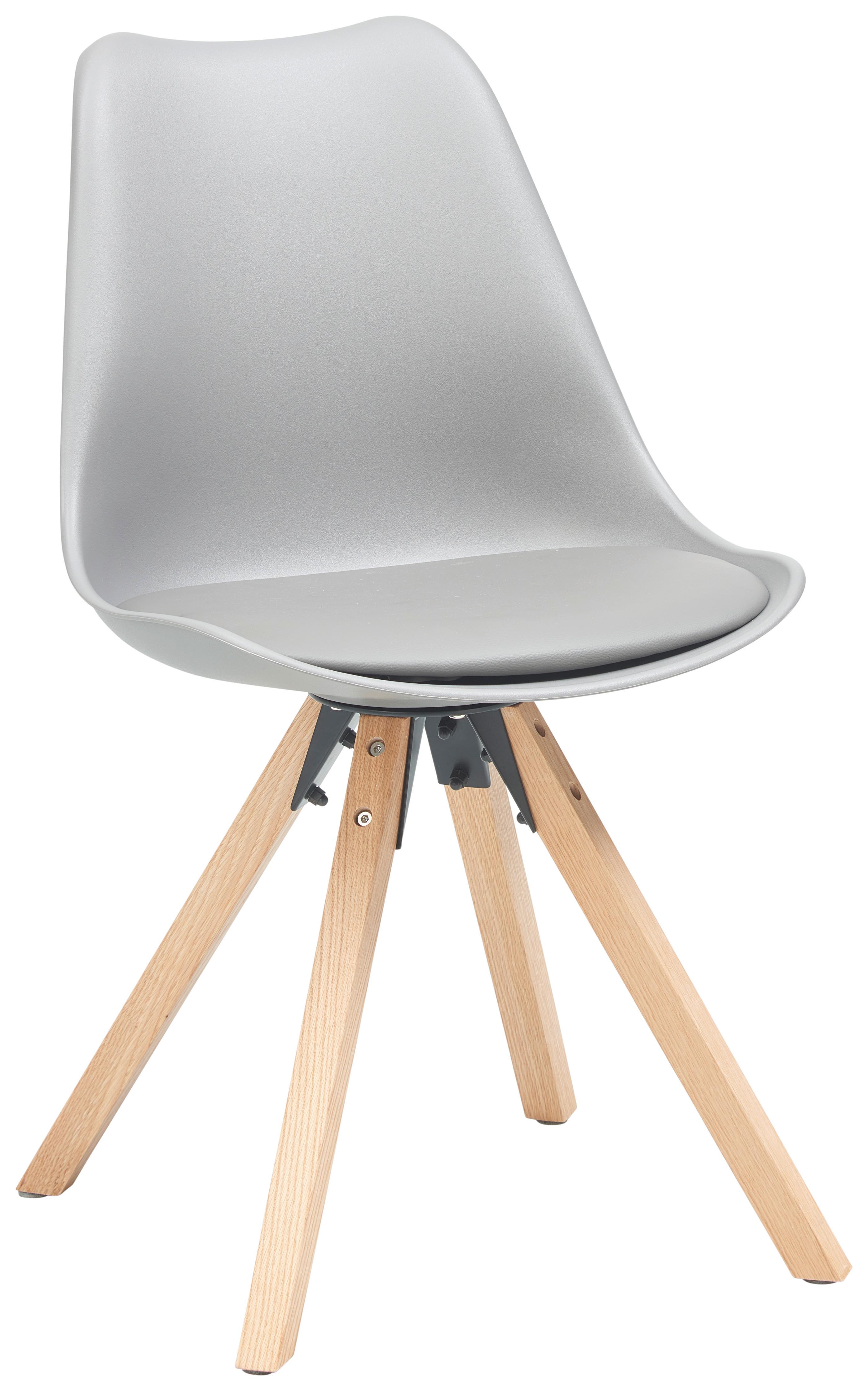 Schalenstuhl Vilnius Grau - Naturfarben/Grau, LIFESTYLE, Holz/Kunststoff (48,5/84/55cm) - MID.YOU