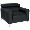 Polstersessel Sammy Schwarz - Chromfarben/Schwarz, Design, Textil (99/78-92/106cm) - Livetastic