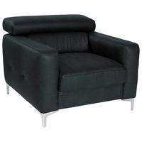 Polstersessel Sammy Schwarz - Chromfarben/Schwarz, Design, Textil (99/78-92/106cm) - Livetastic