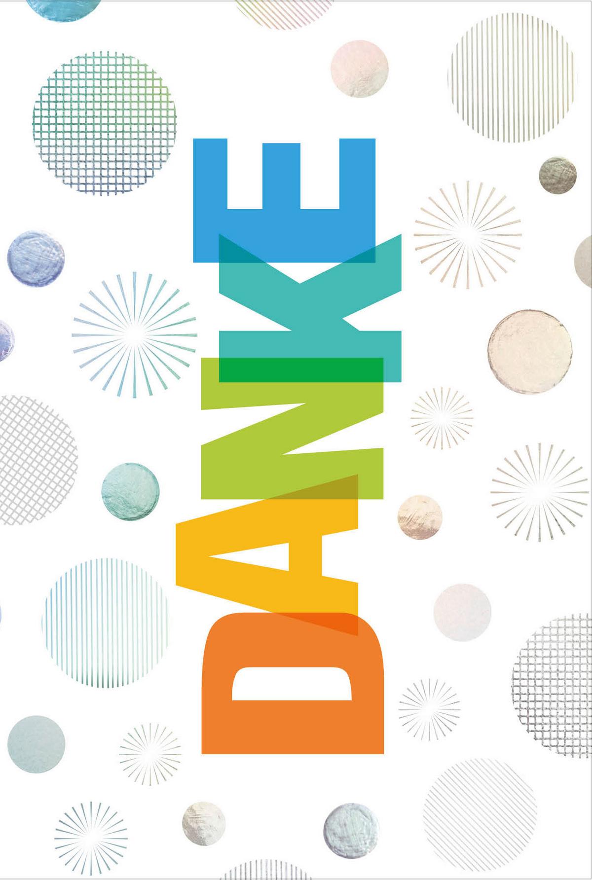 Billett Danke Schrift - Multicolor, Basics, Papier/Kunststoff (12/18/2cm)