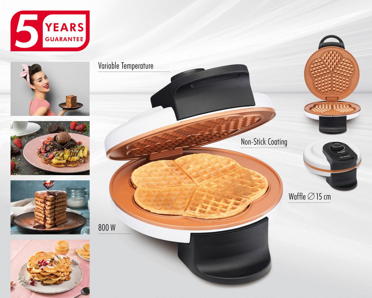 Waffeleisen 7384.7012 - Weiß, Basics, Metall (12/19/26cm) - Trisa Electronics