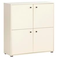 Highboard Lovund, Beige B: 98,01 Cm - Beige/Schwarz, Design, Holzwerkstoff (98,1/101,9/33,05cm) - MID.YOU