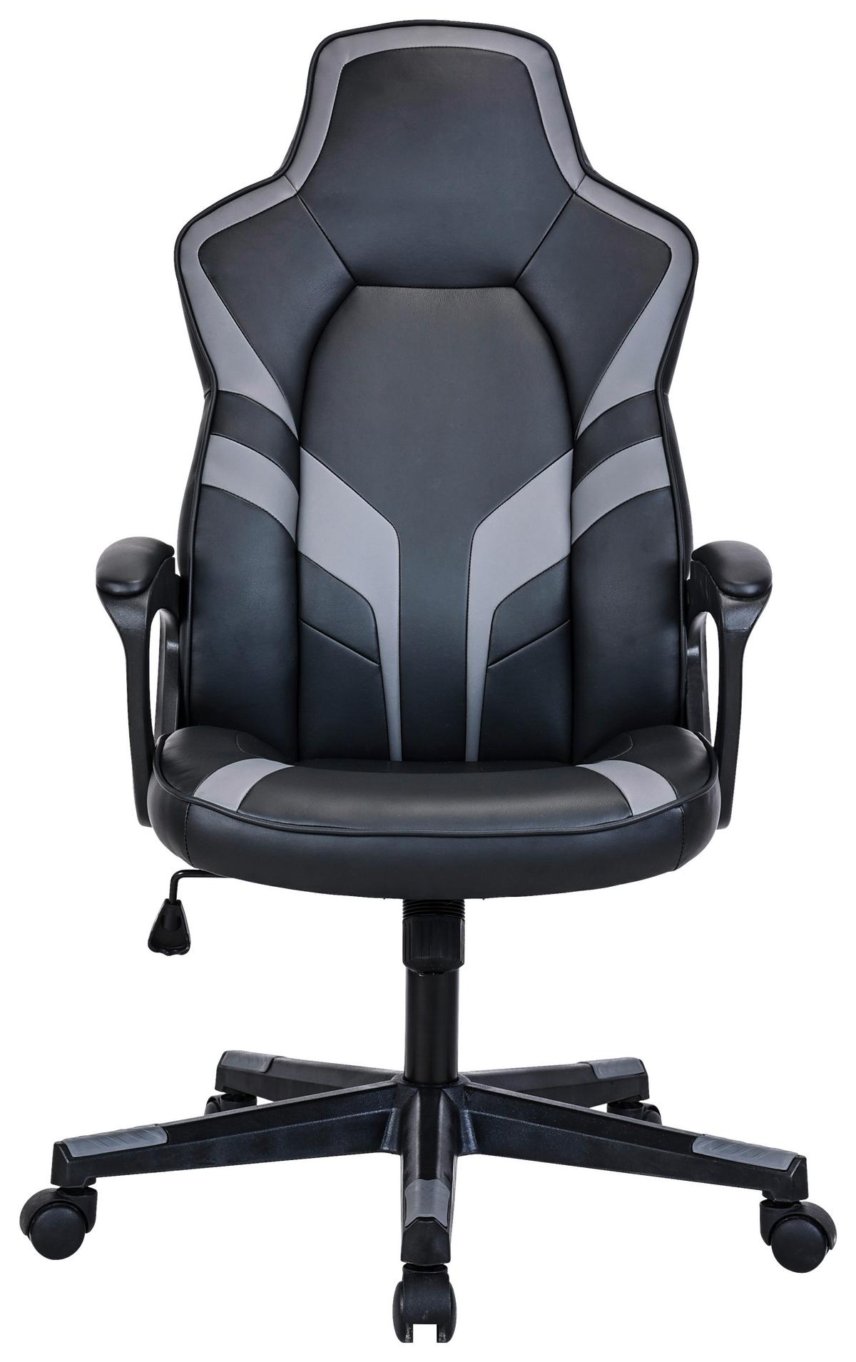 Otočná stolička ZORA - čierna/sivá, Modern, kov/textil (60/113-123/73cm) - Mömax