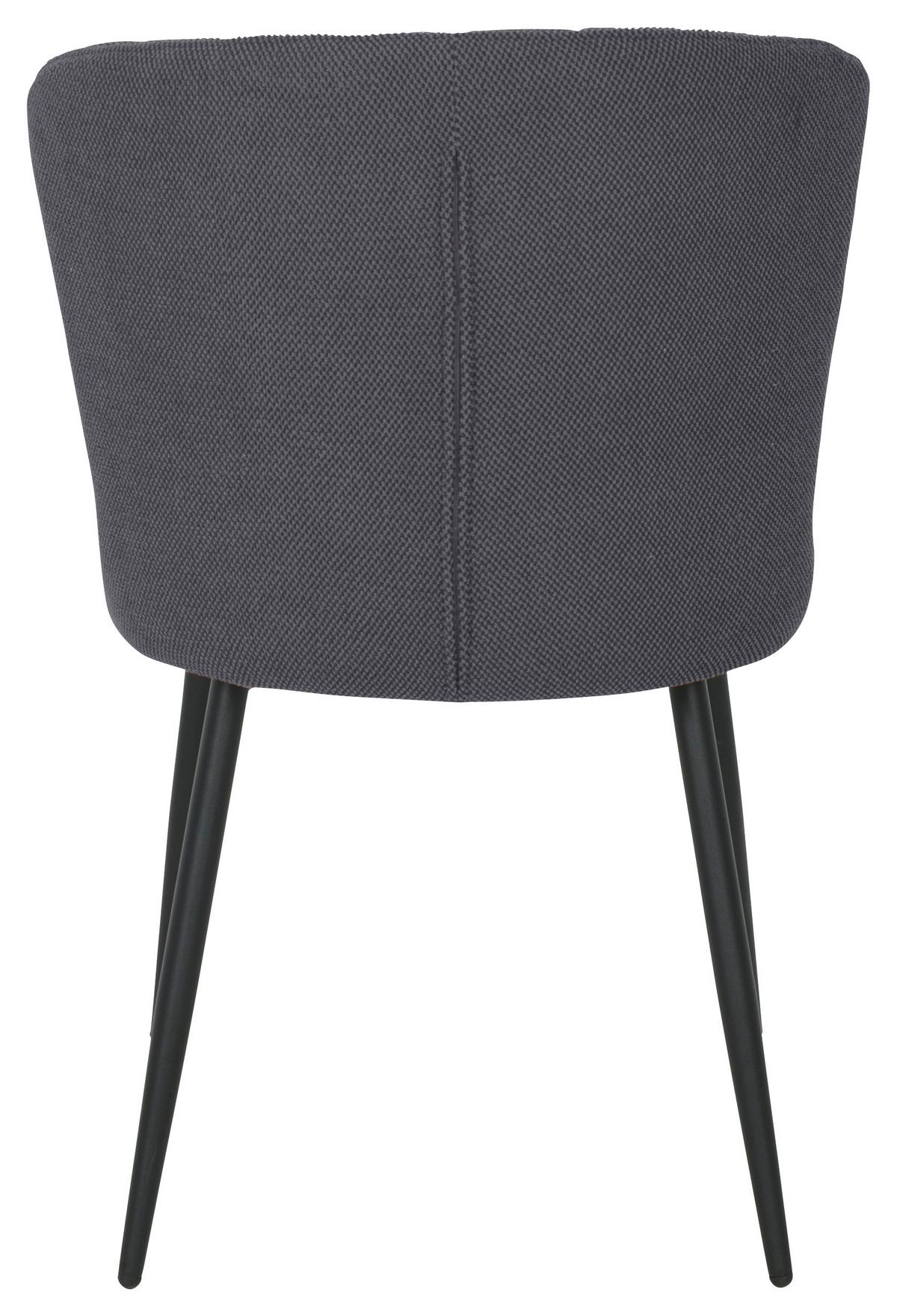 Vierfußstuhl Abbie Leinenoptik Schwarz, B: 52 cm - Schwarz, KONVENTIONELL, Holz/Textil (52/82/60cm) - P & B