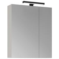 Spiegelschrank Vaduz 60 Kaschmirfarben, LED, B: 60 cm - Kaschmir, Trend, Glas/Holzwerkstoff (60/70/18cm)