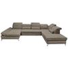 Ecksofa Melfi Graubraun U: 168 Cm - Graubraun/Silberfarben, MODERN, Textil (168/350/245cm) - MID.YOU