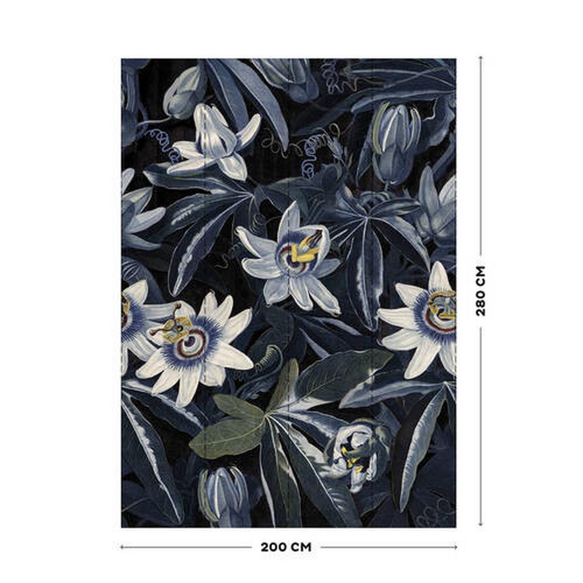Fototapete Blumenmeer - Blau/Schwarz, Trend, Papier/Kunststoff (200/280cm)
