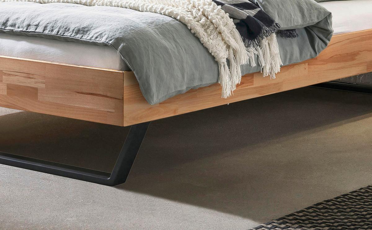 Bett Ostino Anthrazit/kernbuche 160x200 Cm - Anthrazit/Kernbuche, KONVENTIONELL, Holz (160/200cm) - Hasena