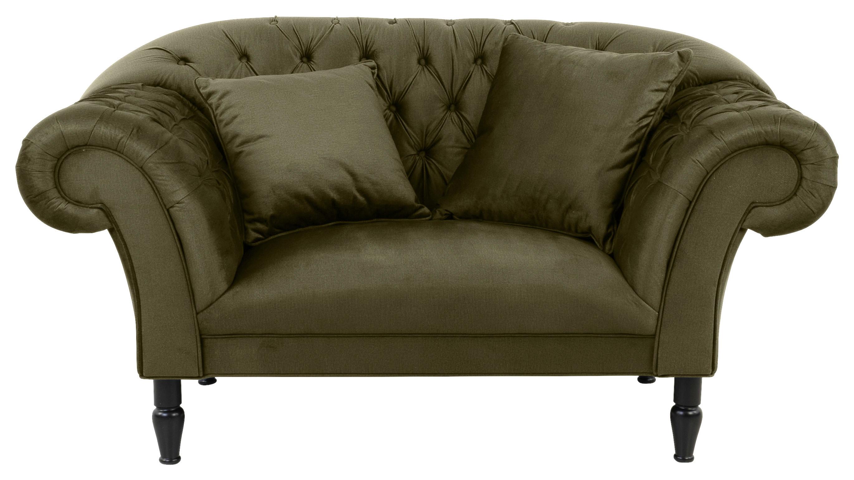 XXL-Sessel Cupido - Schwarz/Olivgrün, Design, Textil (180/94/103cm) - MID.YOU