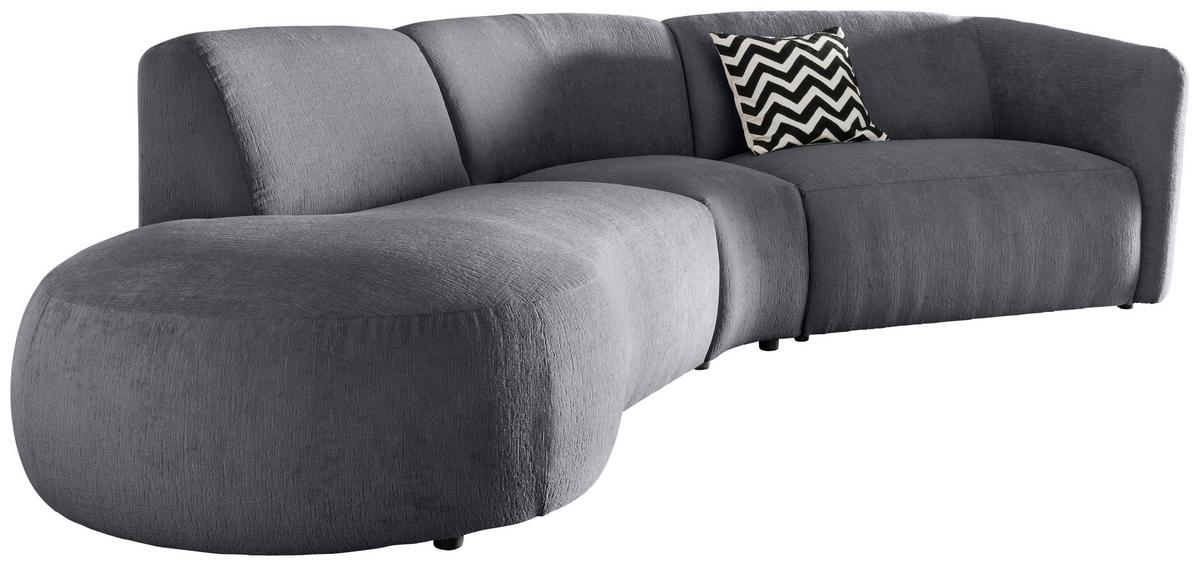 Ecksofa Jesi, Anthrazit S: 182x276 cm - Anthrazit/Schwarz, MODERN, Textil (182/276cm) - Livetastic