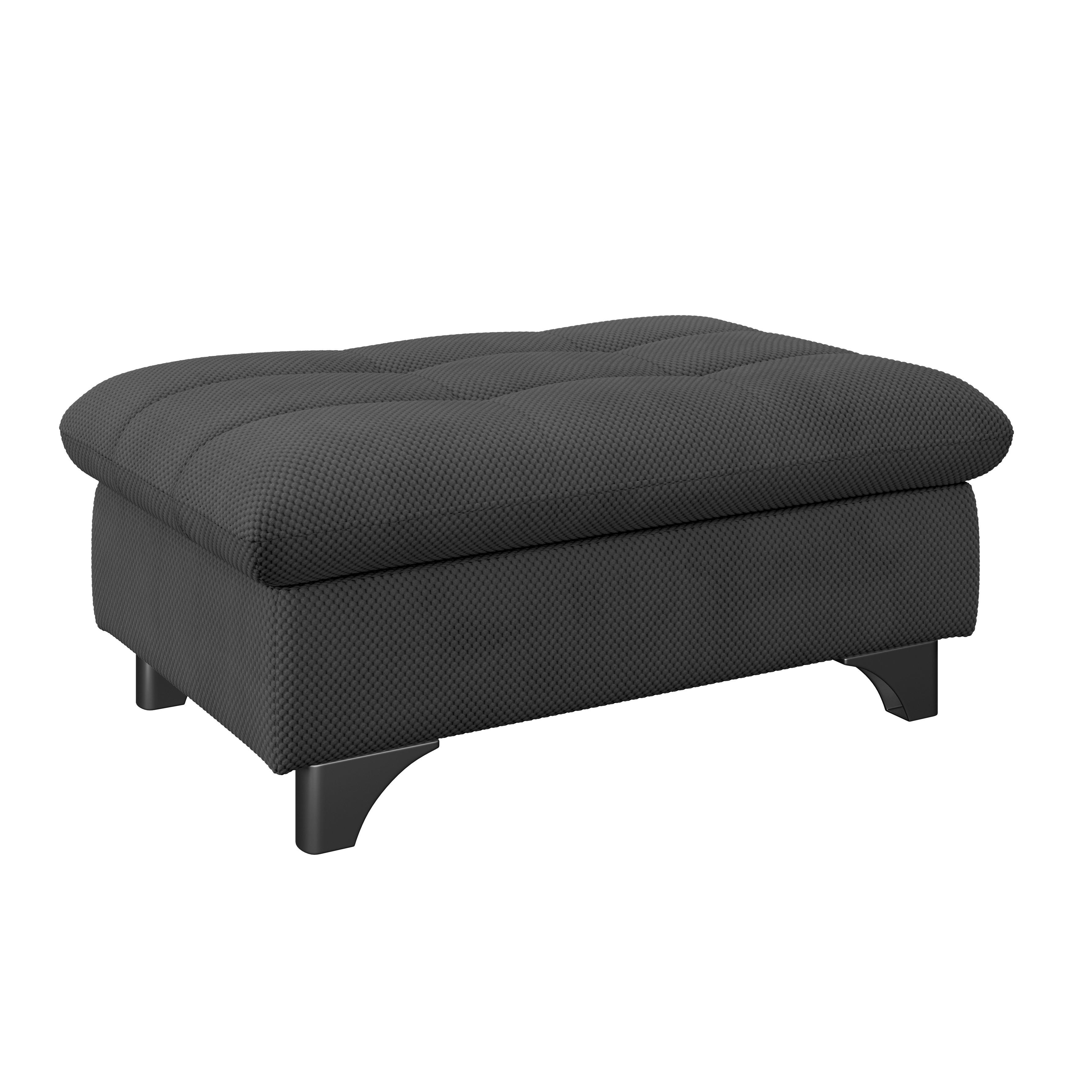 Hocker Gemini Schwarz, B: 108cm - Chromfarben/Anthrazit, KONVENTIONELL, Textil (108/46/108cm)