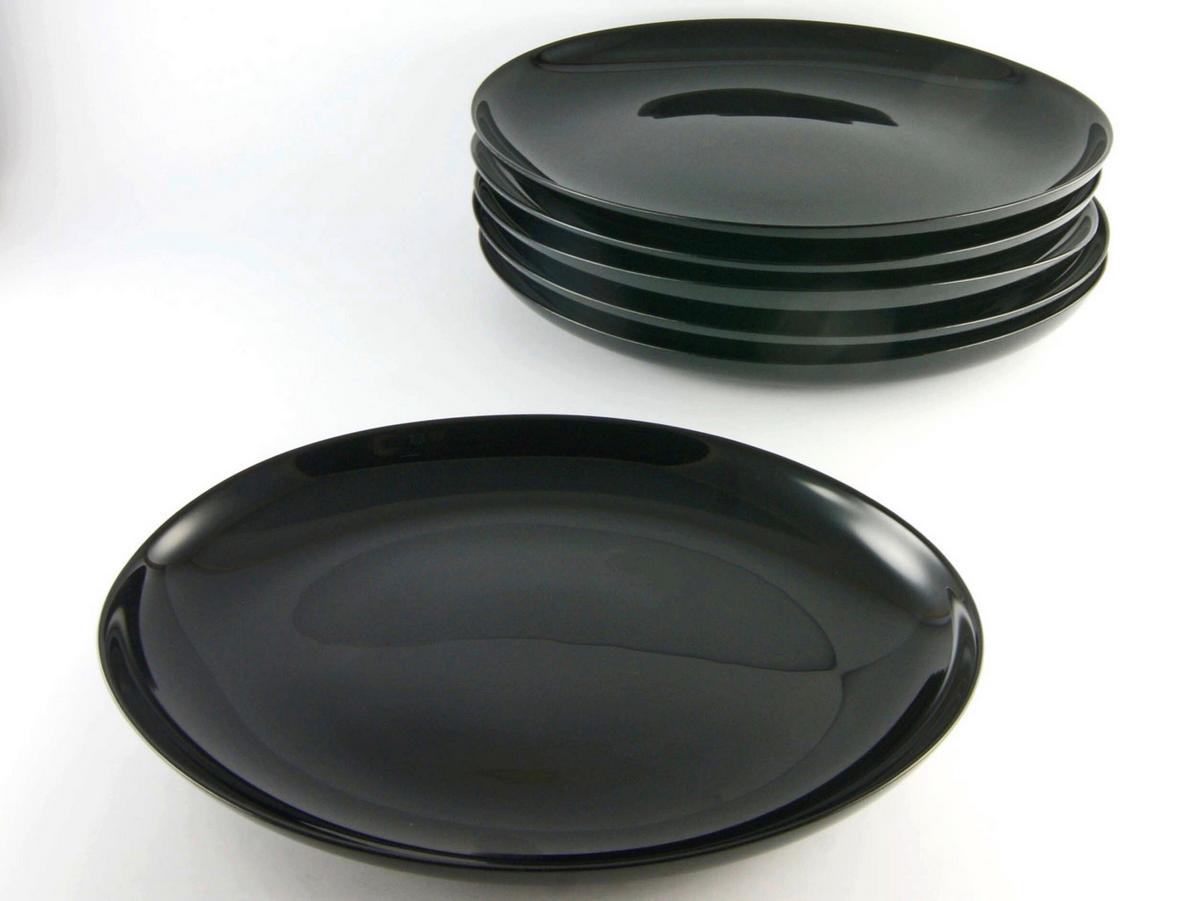 Steakteller Italien Party Schwarz 6--Teilig - Schwarz, Basics, Glas - Creatable