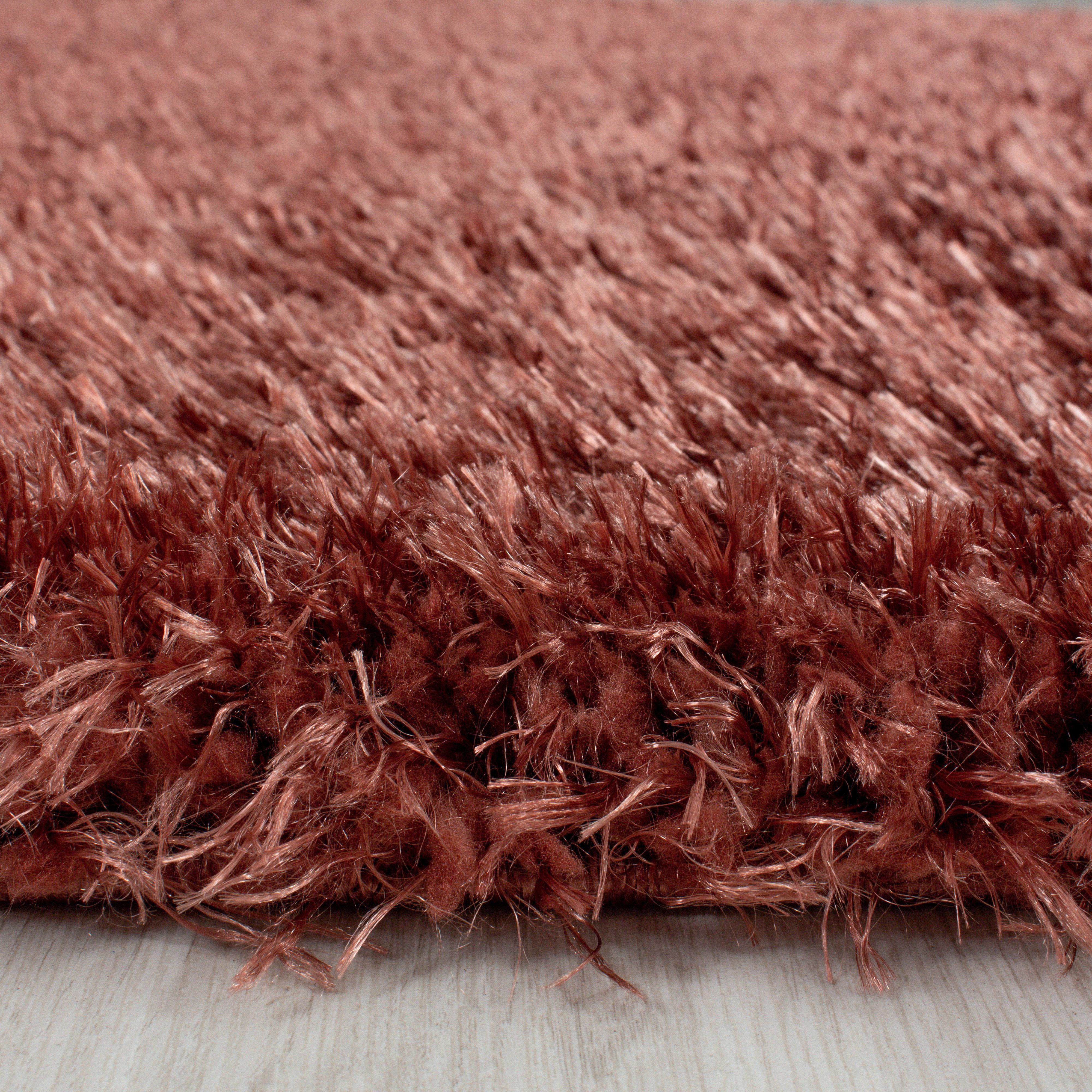 Hochflor Teppich Kupfer Brilliant Rund Ø 160 cm - Kupferfarben, Basics, Textil (160cm)