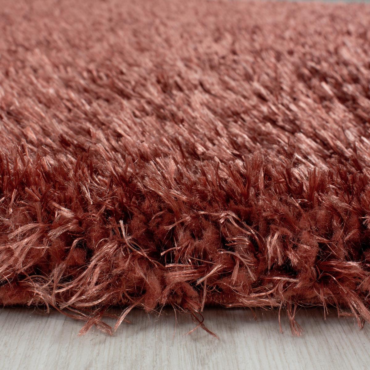 Hochflor Teppich Kupfer Brilliant Rund Ø 160 cm - Kupferfarben, Basics, Textil (160cm)