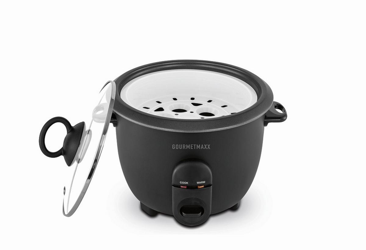 REISKOCHER 400W, 1 Liter Garraum - Schwarz, Basics, Glas/Kunststoff (24/25,5/24cm) - GOURMETMAXX