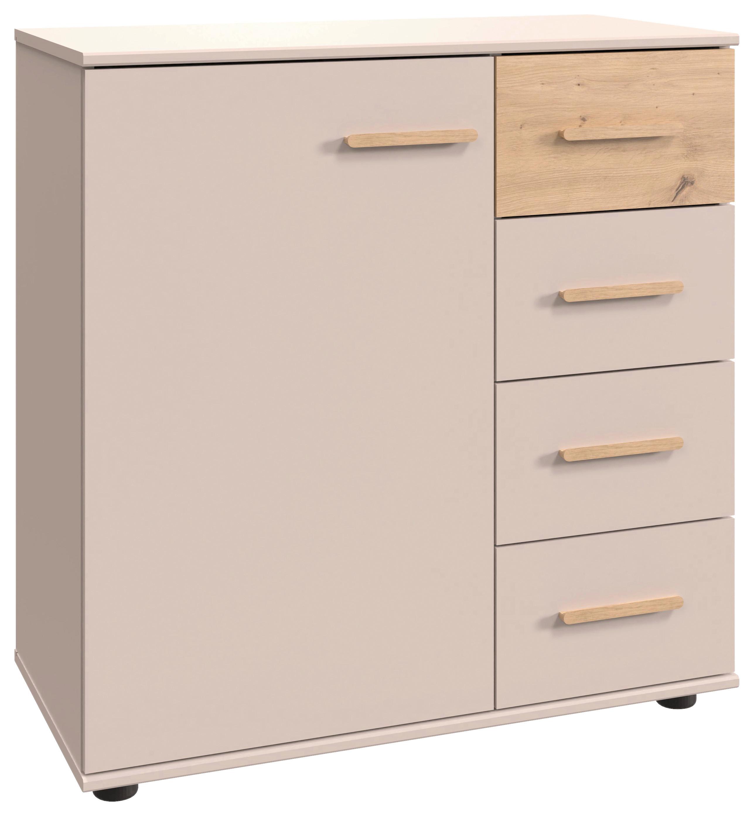 Komoda LUMIO - čierna/kašmírová, Konventionell, kompozitné drevo/plast (81/83/41cm) - Modern Living