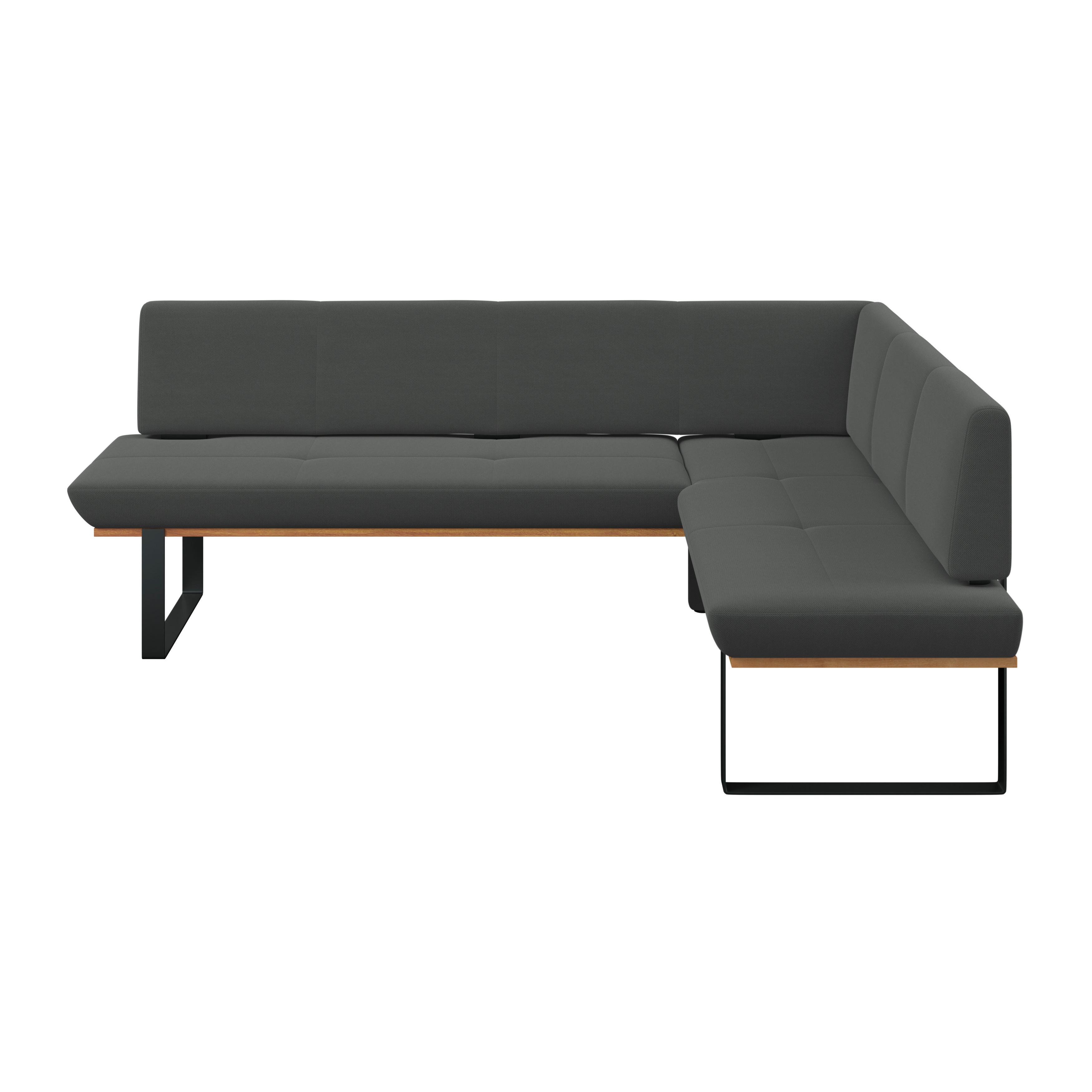 Eckbank Tristan Webstoff anthrazit,S:245x195cm - Anthrazit/Schwarz, MODERN, Holz/Textil (245/195cm) - James Wood