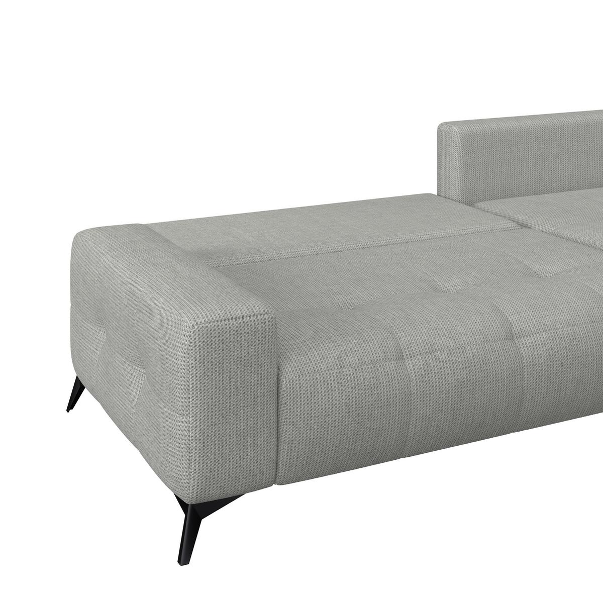Ecksofa mit Schlaffunktion & Bettkasten Mauro Hellgrau - Hellgrau/Schwarz, Trend, Textil (290/175cm) - Luca Bessoni