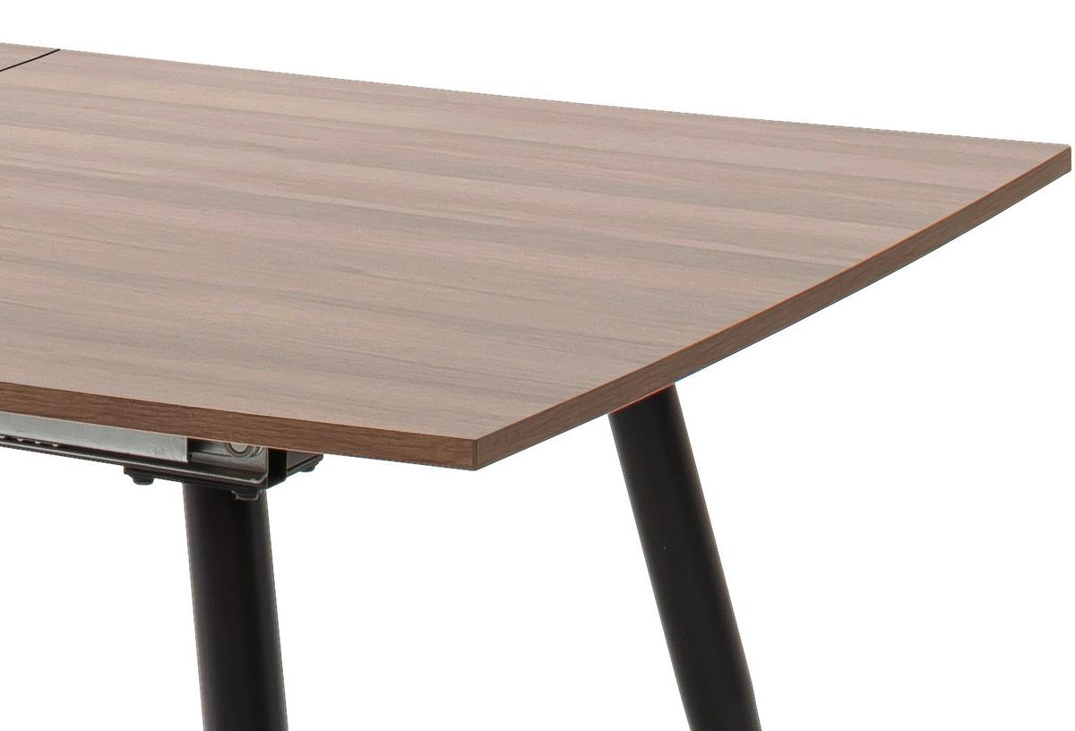 Esstisch Ausziehbar Barbuda Lxb: 160x90 Cm Walnuss Dekor - Walnussfarben/Schwarz, MODERN, Holzwerkstoff/Metall (160-200/90/76cm) - MID.YOU