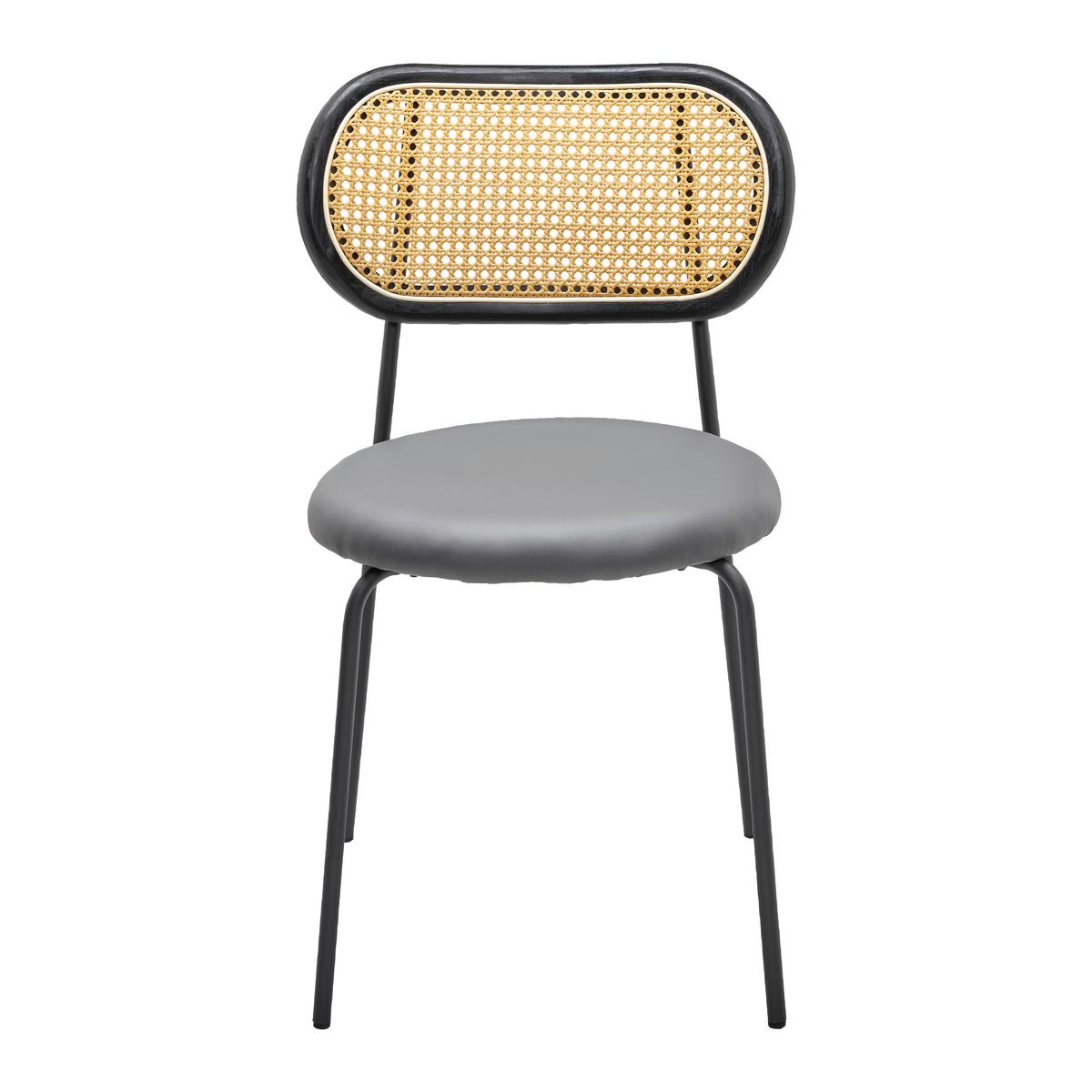 Stolička Casa sivá drevo/ratan/kov - svetlohnedá/čierna, Modern, kov/drevo (42/77/51cm) - Bessagi Home