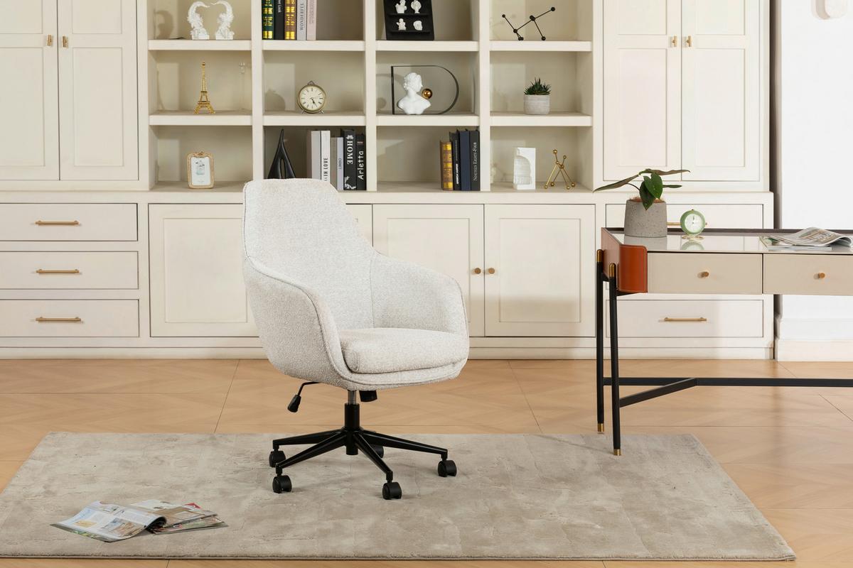 Drehstuhl Columbus - Beige/Schwarz, LIFESTYLE, Kunststoff/Textil (63/93-98/71cm) - Livetastic