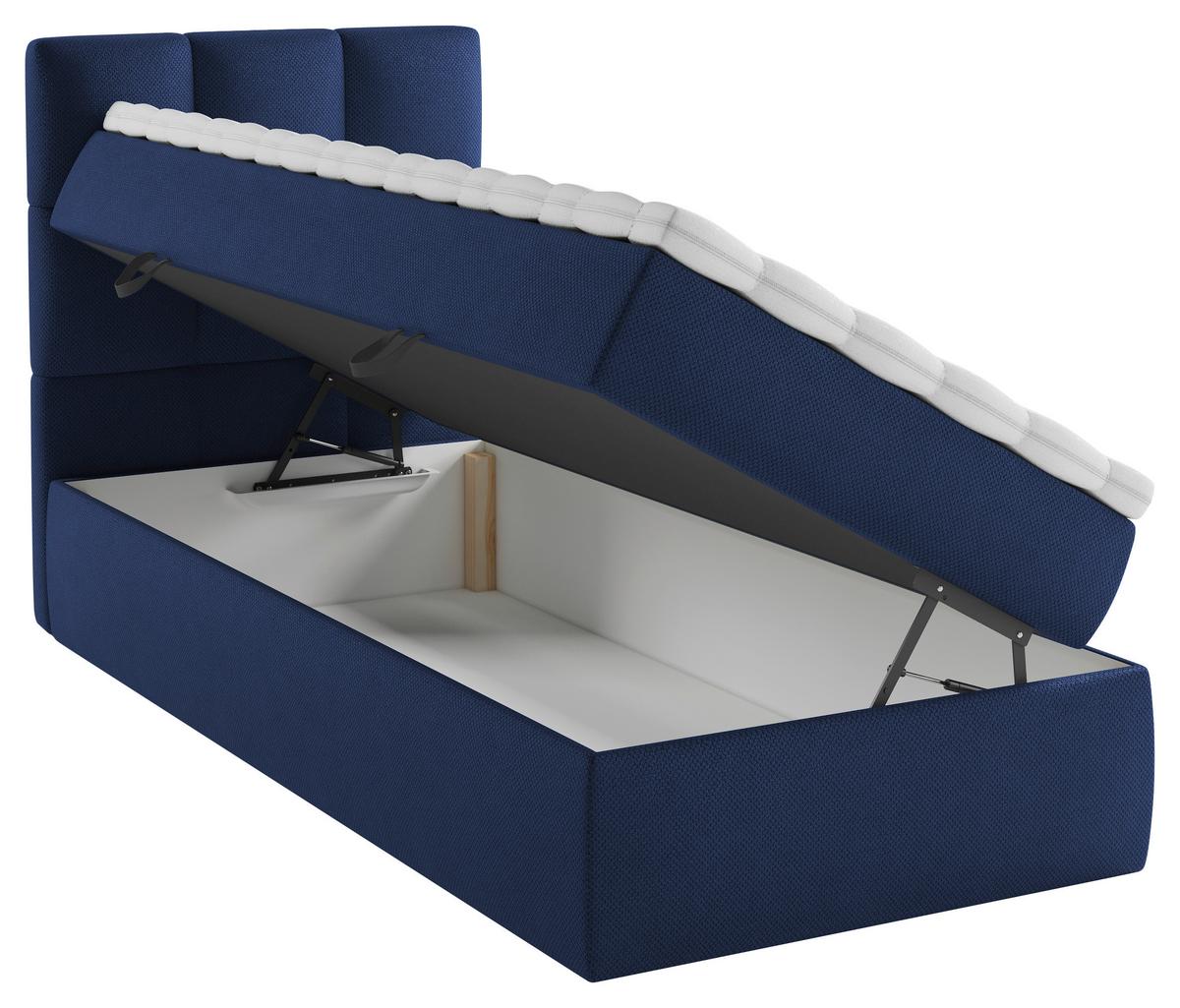 Boxbett Polly - Schwarz/Dunkelblau, MODERN, Holz/Holzwerkstoff (90/200cm) - MID.YOU