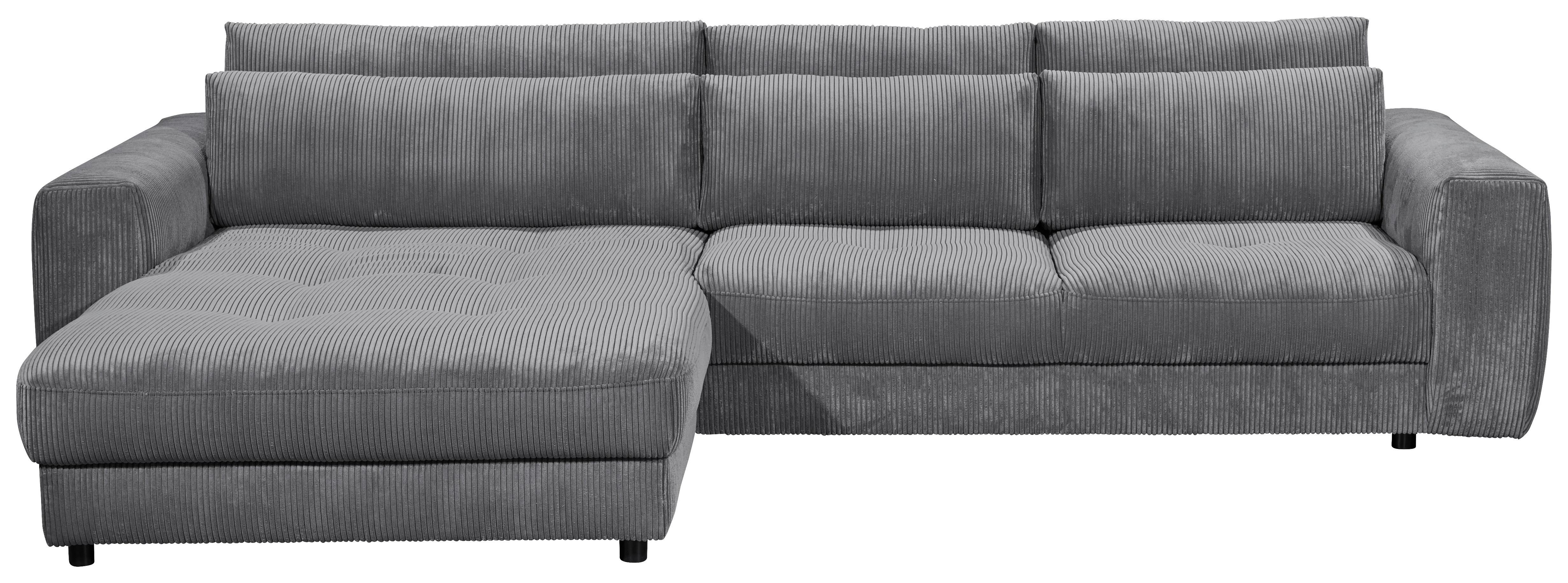 Ecksofa Barura 2s. Urc Anthrazit S: 194/333 cm - Anthrazit/Schwarz, KONVENTIONELL, Holzwerkstoff/Textil (194/333cm) - MID.YOU