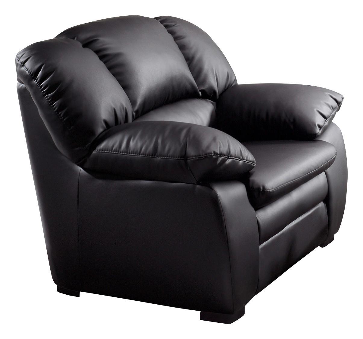 Polstersessel mit Armlehnen Casino I Lederlook Schwarz - Schwarz, KONVENTIONELL, Textil (109/88/92cm) - MID.YOU