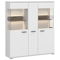 Highboard Cottia New - Eichefarben/Anthrazit, MODERN, Glas/Holzwerkstoff (115/133,7/37cm)