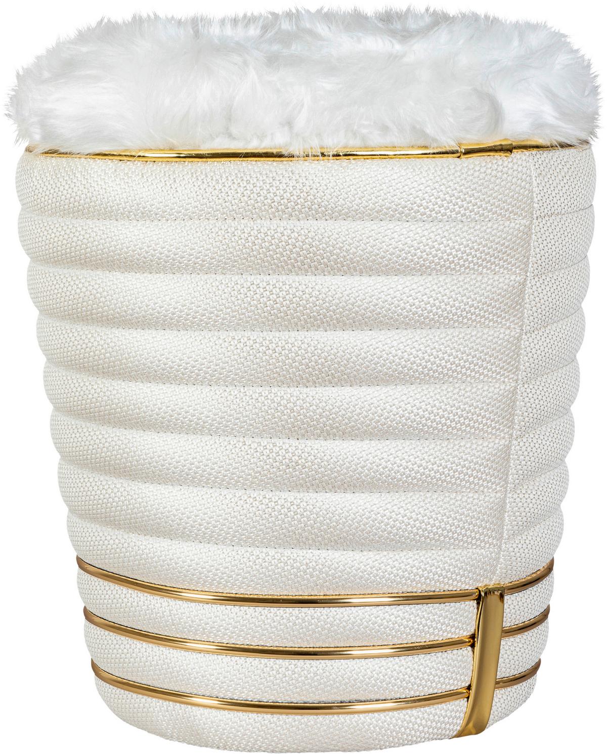 Hocker Doric 345 Beige/goldfarben D: 42 Cm - Beige/Goldfarben, Design, Textil (42/50cm) - Kayoom