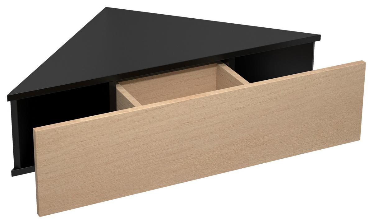 Nachkästchen Schwarz/ Honigeiche H: 15 Cm Usal S - Honigeiche/Schwarz, MODERN, Holzwerkstoff (60/15/42,4cm) - MID.YOU