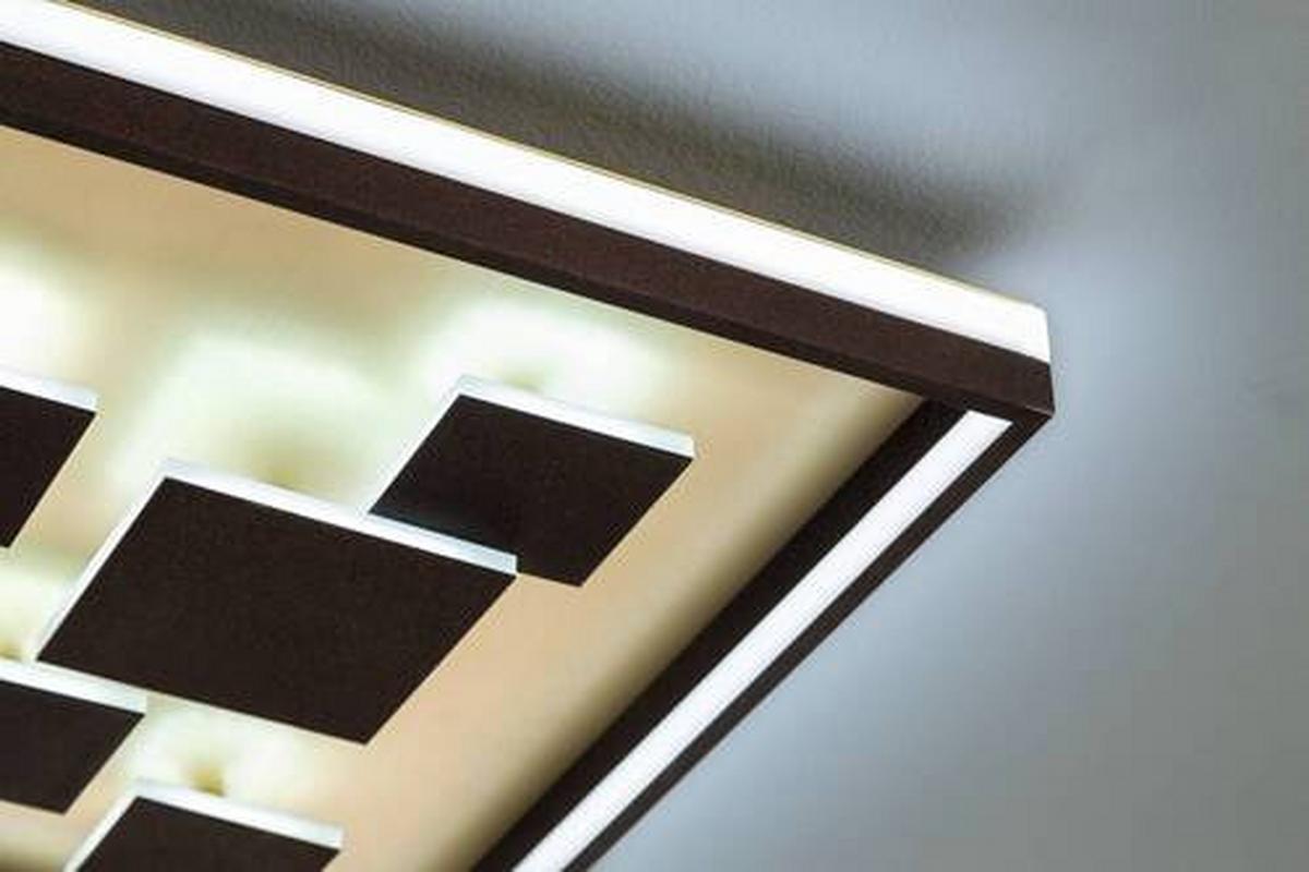 Led-deckenleuchte Rico L: 53 Cm 3-Fach Schaltbar - Rostfarben/Braun, Design, Metall (53/53/8,5cm) - Fischer & Honsel