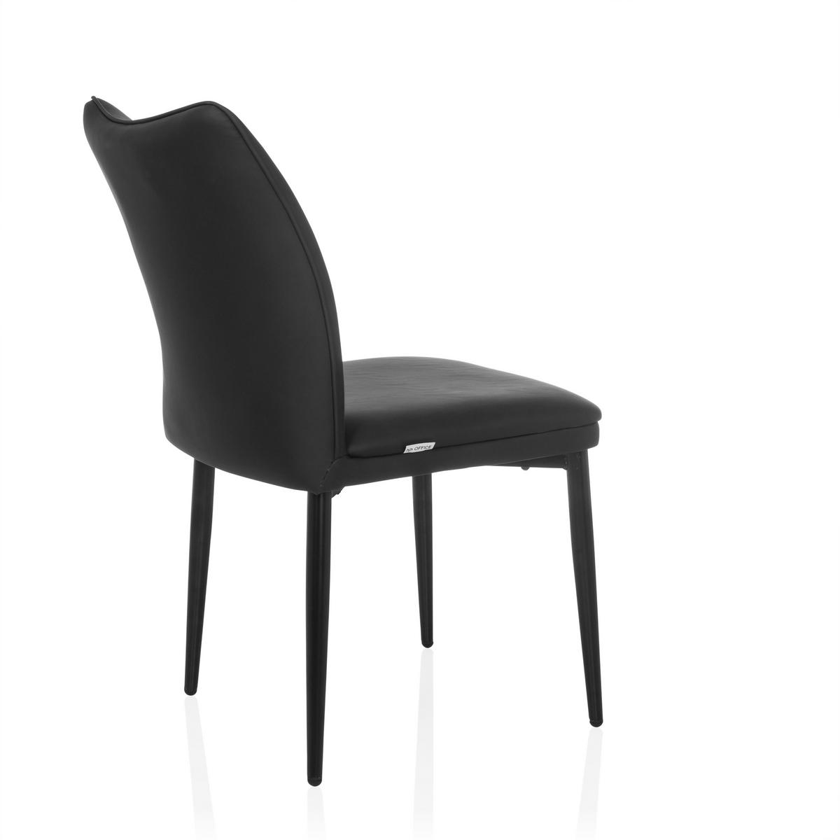 Stuhl Viseto Schwarz B: 47 cm - Schwarz, MODERN, Textil/Metall (47/87/61cm) - MID.YOU