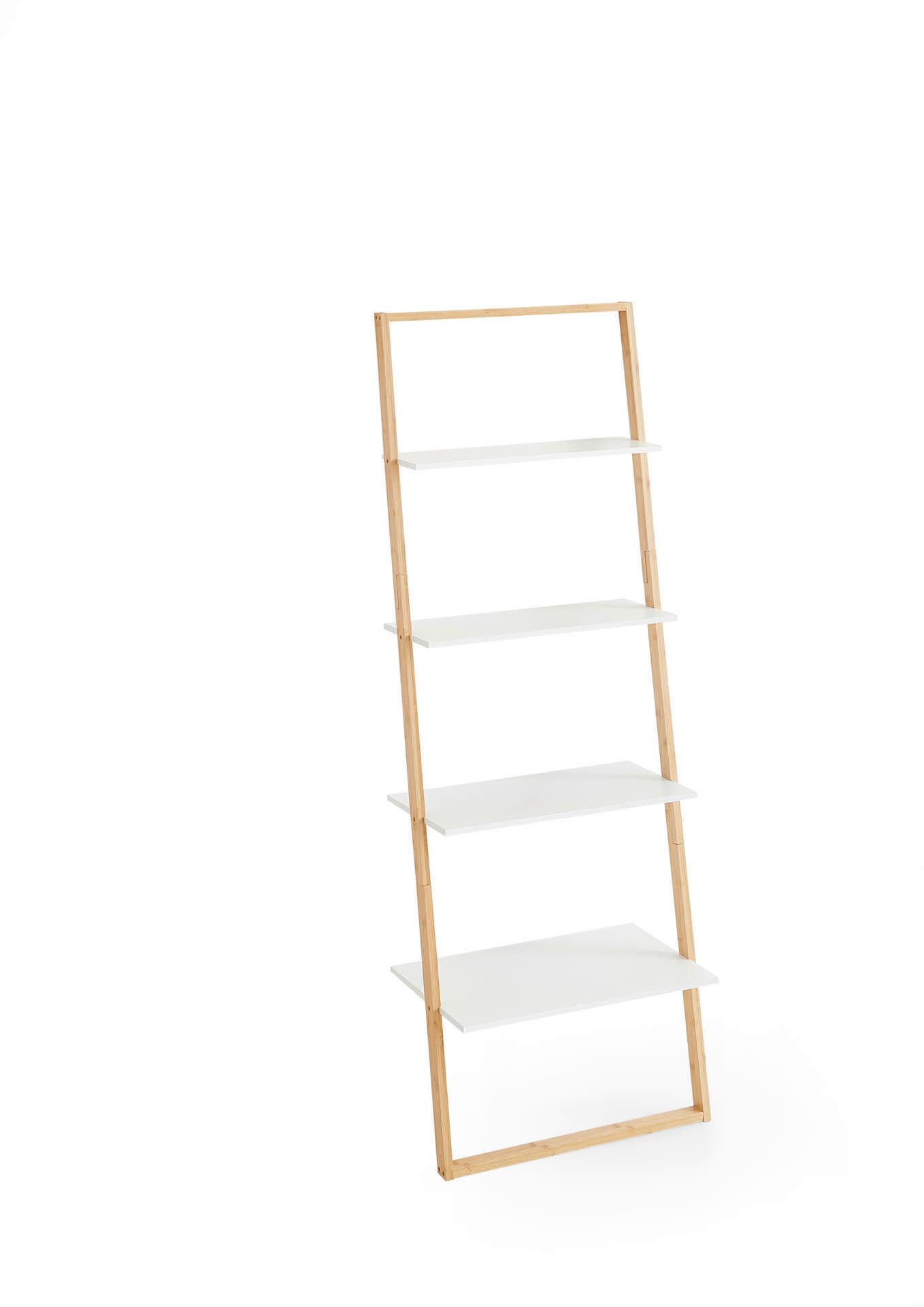 Standregal Bambus/Weiß B: 61,3 cm - Eichefarben/Weiß, Design, Holzwerkstoff (61,3/164/36,5cm) - MID.YOU