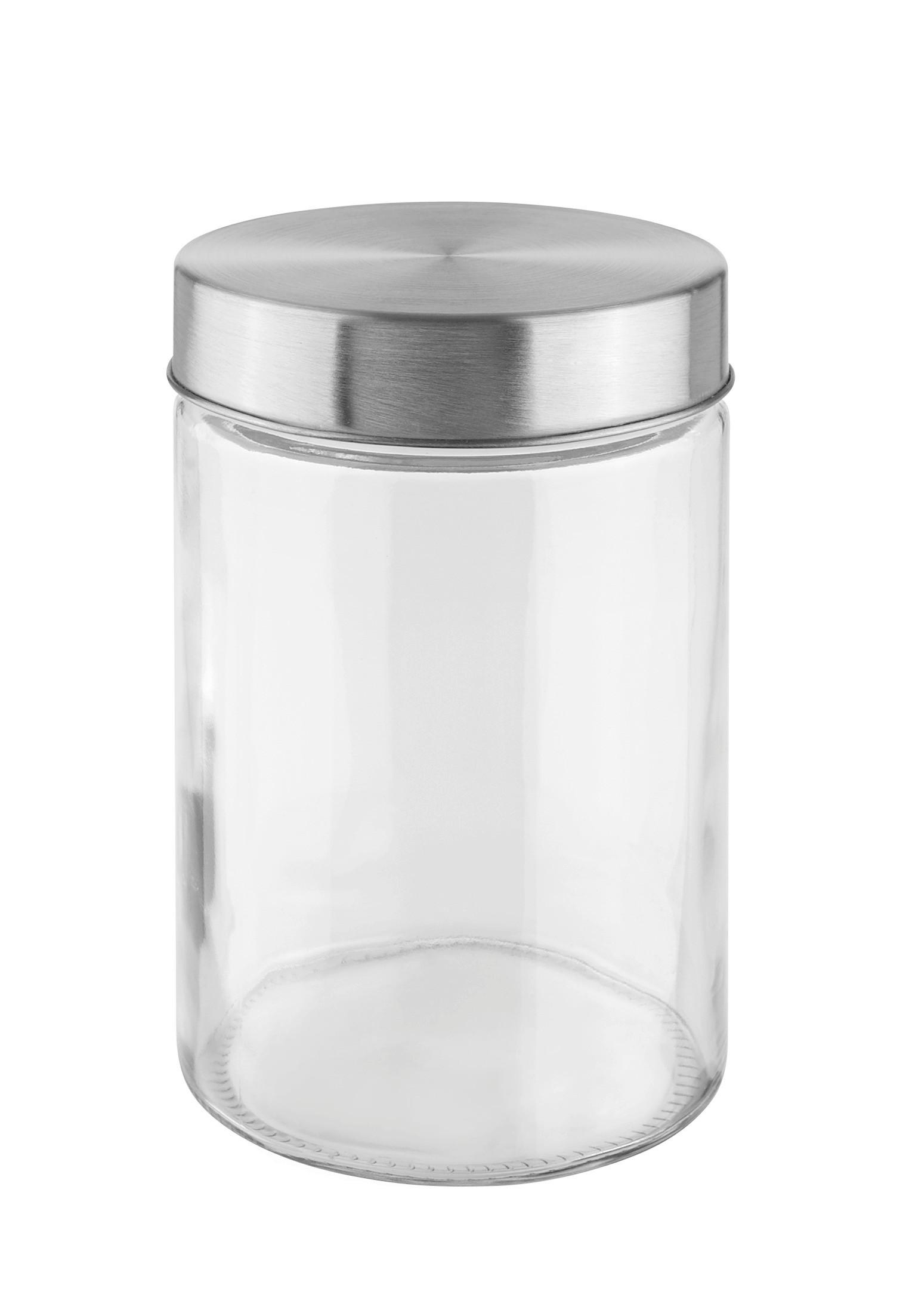 Dóza Magnus 1,15 l - číra/farba ušľachtilej ocele, Modern, kov/sklo (11,5/17cm) - Mömax