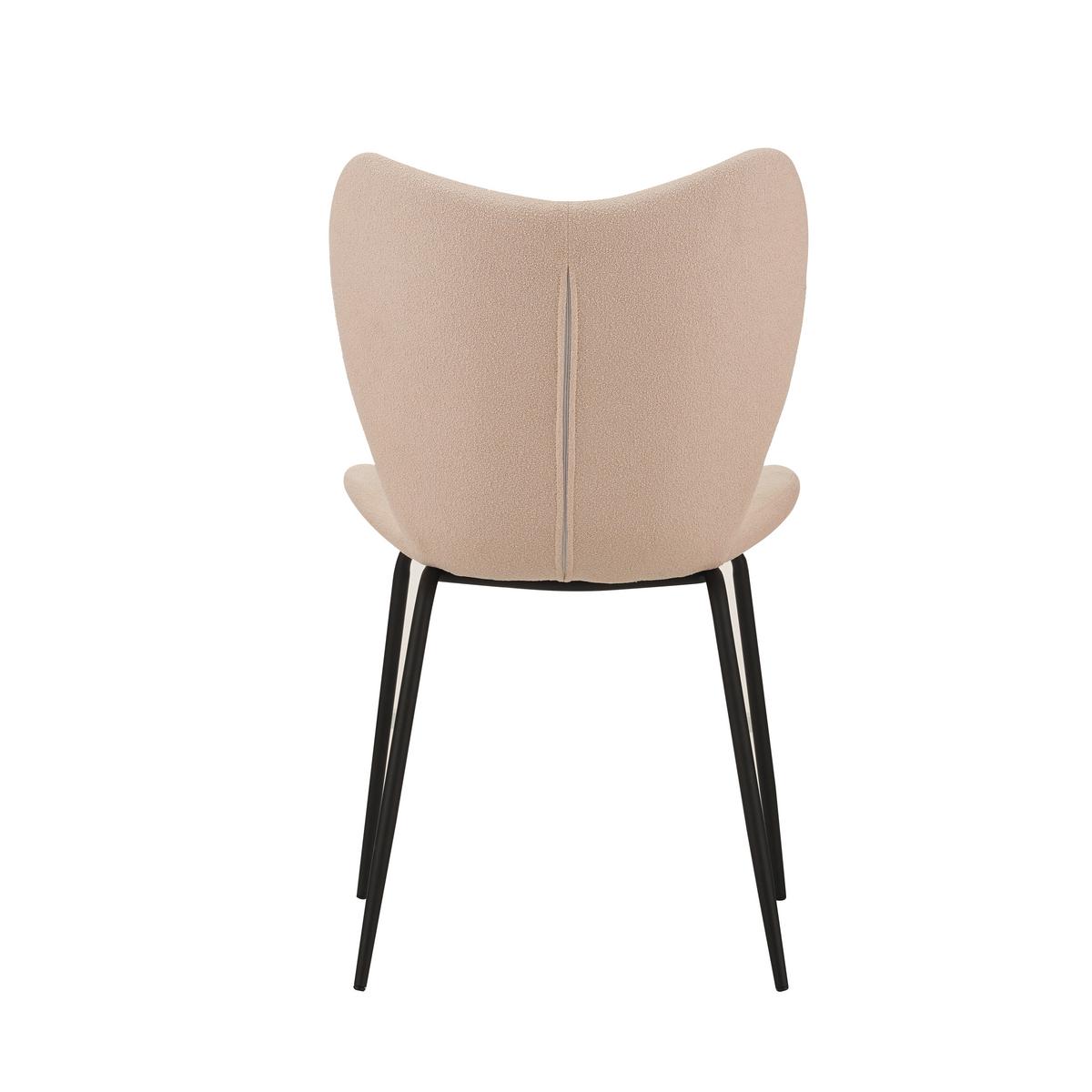 Stuhl-Set Caen Beige B: 50 cm - Beige/Schwarz, MODERN, Textil/Metall (50/88,5/42cm) - MID.YOU