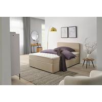 Boxbett Mit Topper 120x200 Cm Anton, Beige - Beige, KONVENTIONELL, Holz/Textil (120/200cm) - P & B
