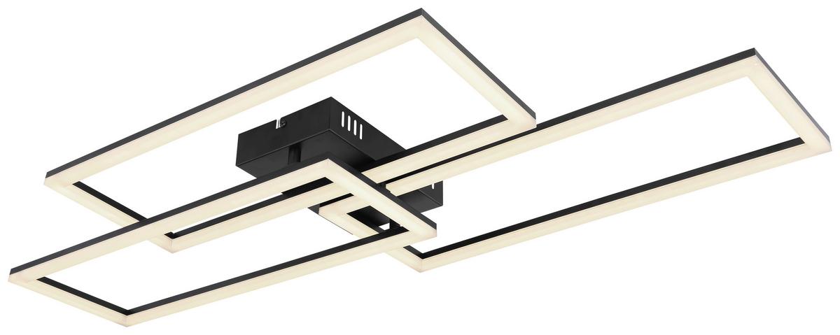 LED stropné svietidlo Bekka, max. 58 Watt - čierna/opálová, Modern, kov/plast (90/40/8cm) - Premium Living