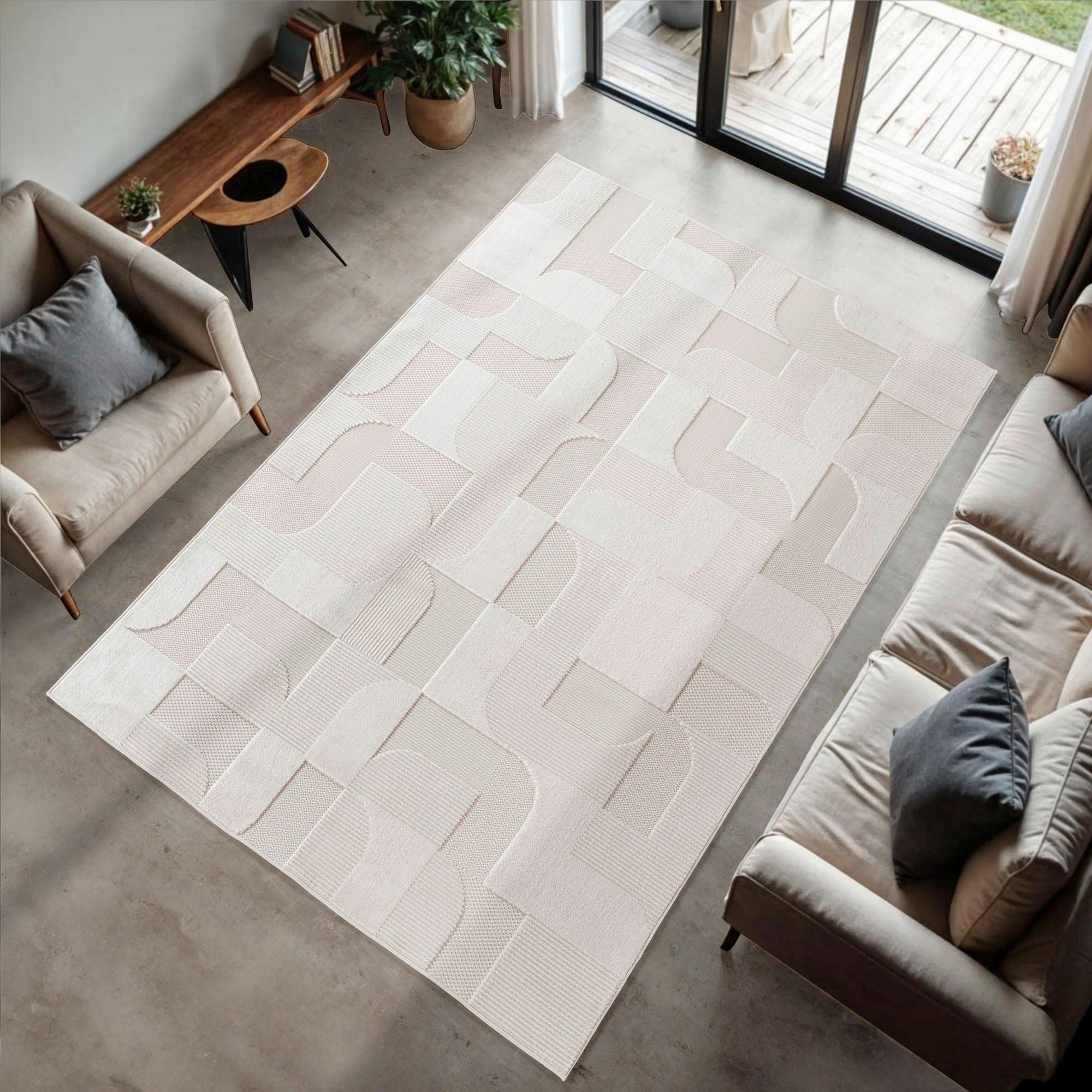 Flachwebteppich, Creme, F:4mm Doha - Creme, Design, Textil (120/170cm)
