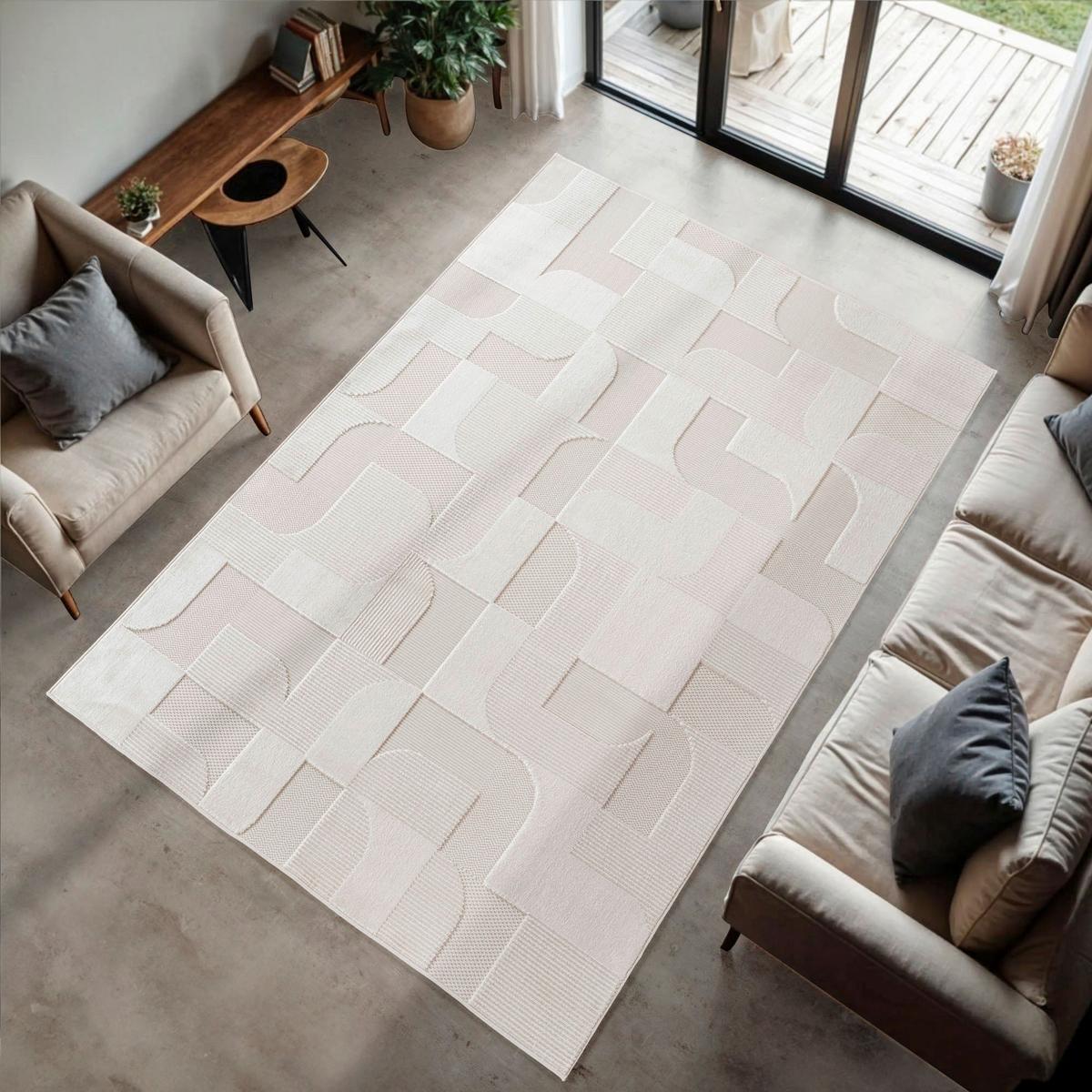 Flachwebteppich, Creme, F:4mm Doha - Creme, Design, Textil (80/150cm)