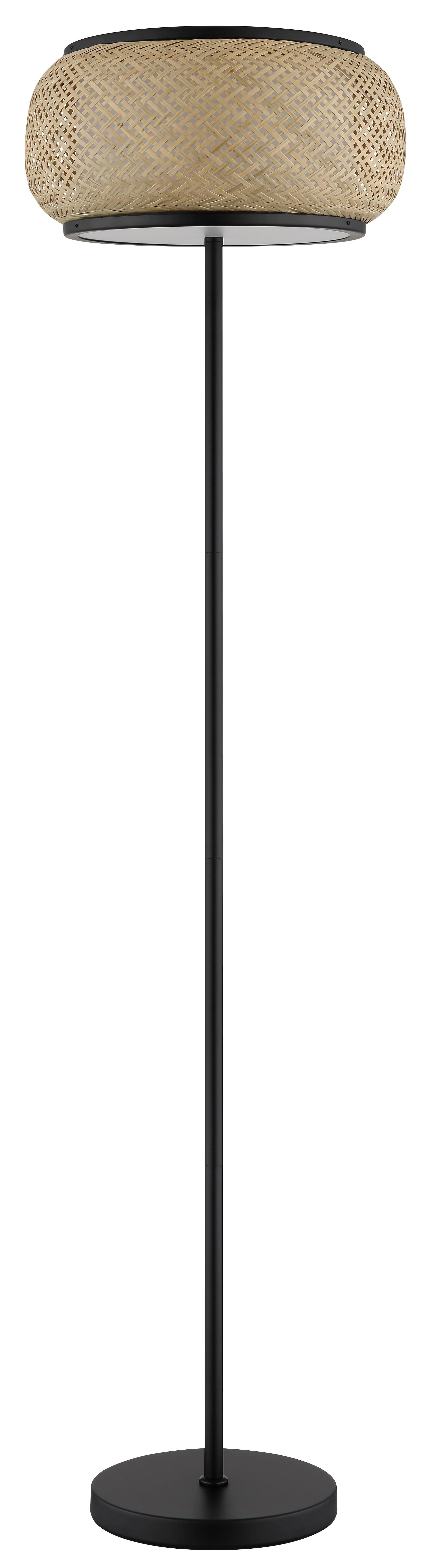 Led-stehleuchte Memory-Funktion - Schwarz/Naturfarben, Design, Holz/Kunststoff (38/146,1cm) - Globo