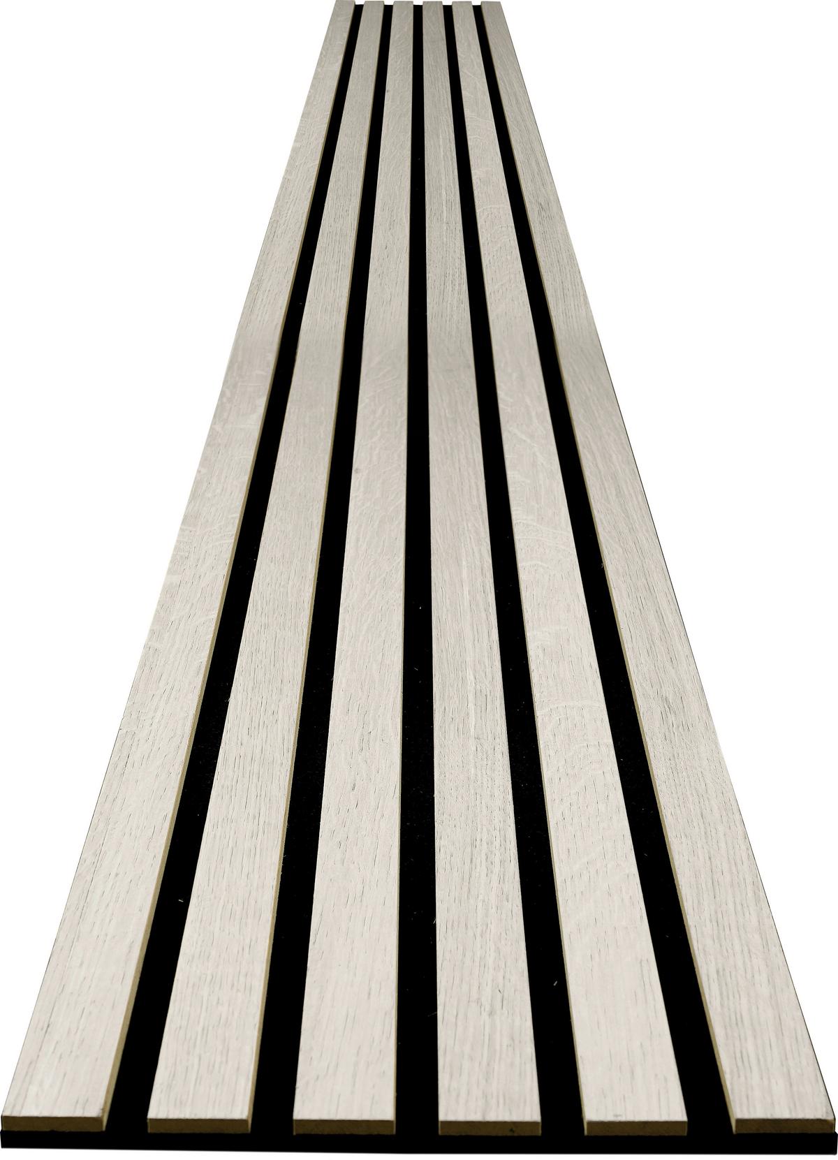 Akustikpaneel Eiche Weiss - Weiß, KONVENTIONELL, Holz/Kunststoff (250/30/1.1cm) - Novel