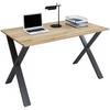 Schreibtisch Lona Honigeiche B: 140 cm - Honigeiche/Schwarz, Design, Holzwerkstoff/Metall (140/76/80cm) - MID.YOU