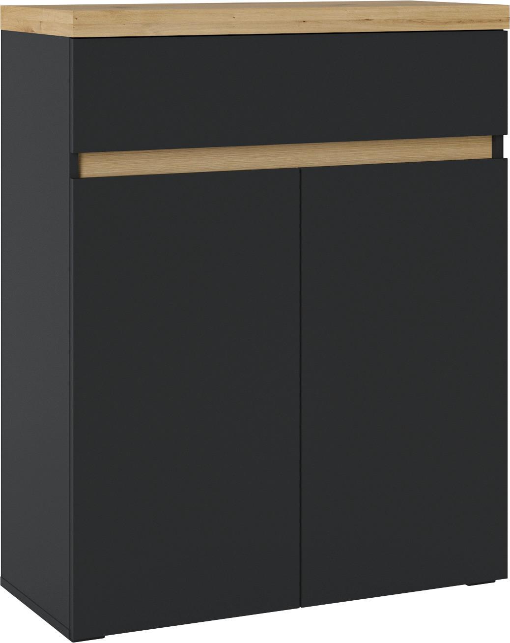 Kommode Pepe B: 85 cm Anthrazit/Artisan Eiche Dekor - Anthrazit/Eiche Artisan, Trend, Holzwerkstoff (85/106/37cm)