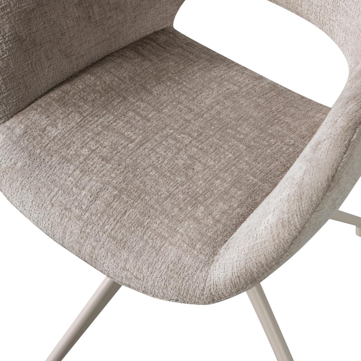 ARMLEHNSTUHL-SET Eliva Sandfarben B: 58cm - Sandfarben, MODERN, Textil/Metall (58/58/82cm) - Livetastic