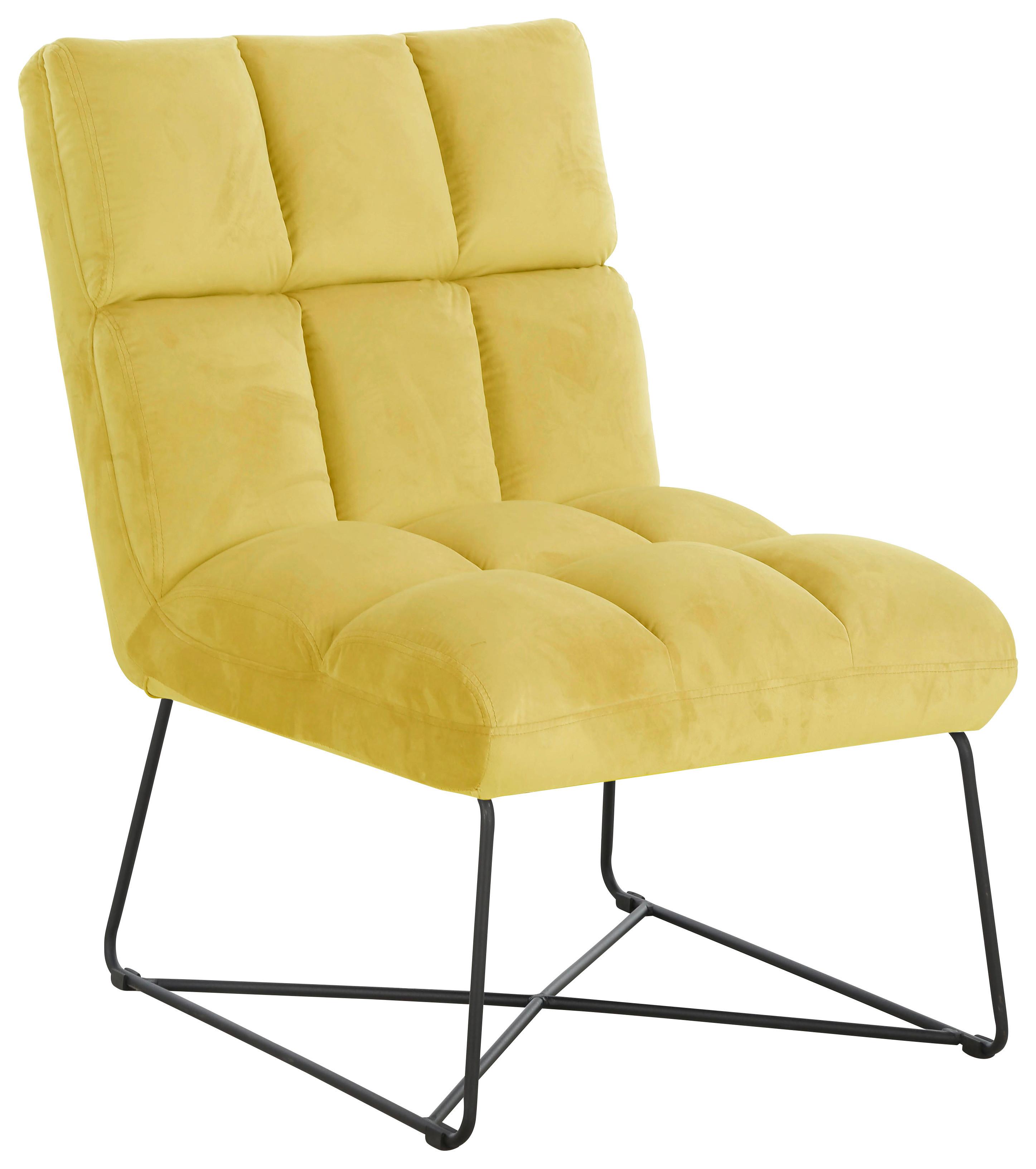 Sessel Enzo - Gelb/Schwarz, MODERN, Holz/Textil (62/86/87cm)